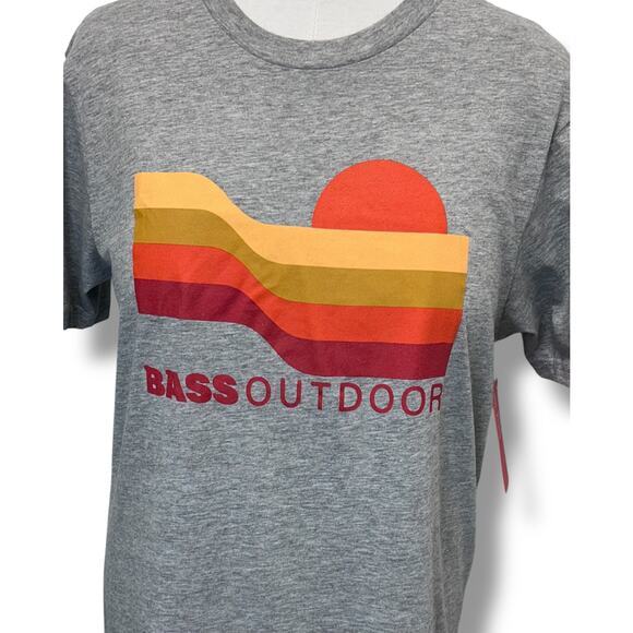 Bass Outdoor Mens Short Sleeve Crew Neck Graphic Tee, Gray, size M - Picture 2 of 10